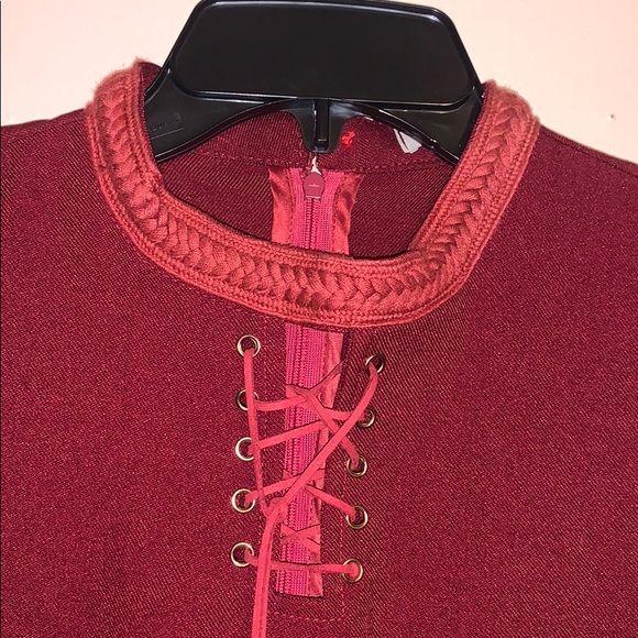 Miss coco red lace up sheath red mini dress size Small - Picture 4 of 9